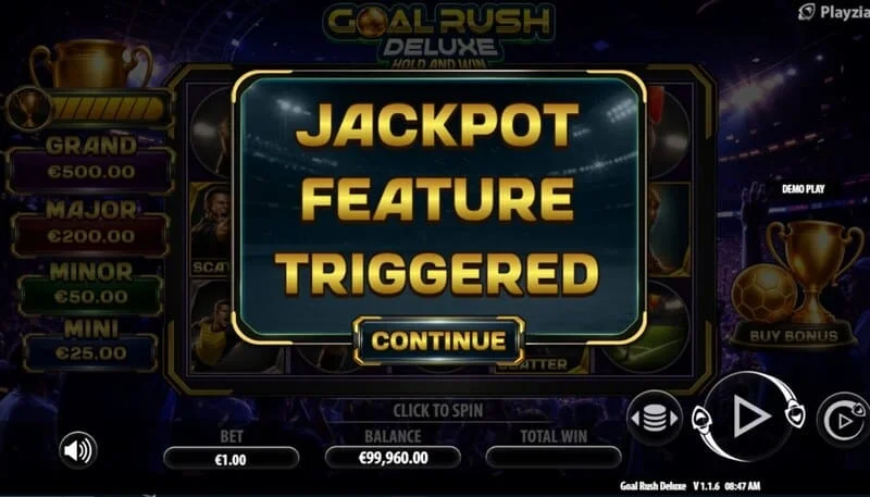 Goal Rush Deluxe - spuštění Jackpot Hold and Win s bonusovými míči